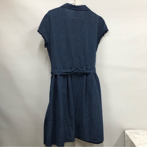 Faded Glory BLUE STRIPED DRESS w/belt - Picture 2 of 8